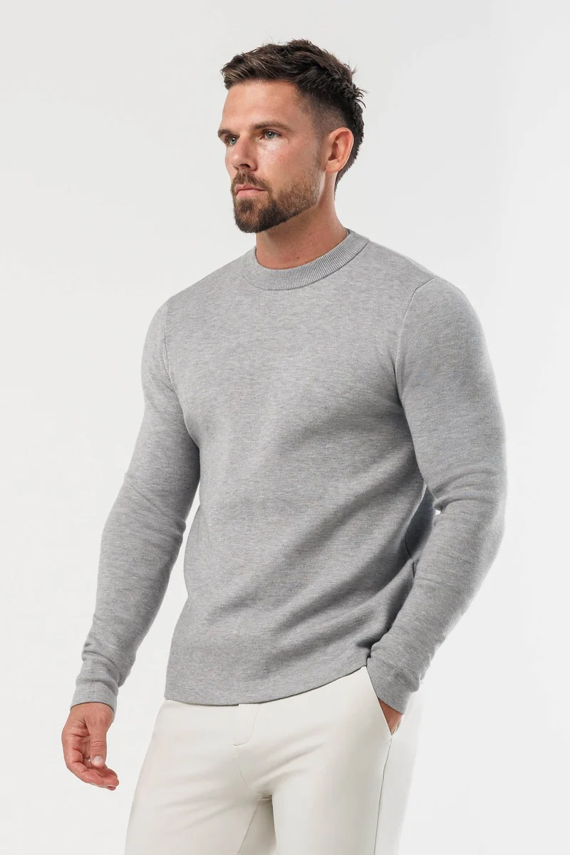LUXE KNIT SWEATER - GREY