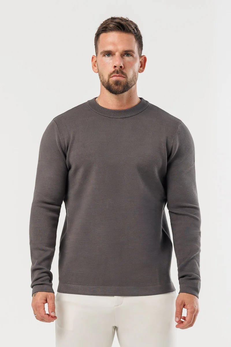 LUXE KNIT SWEATER - DARK GREY
