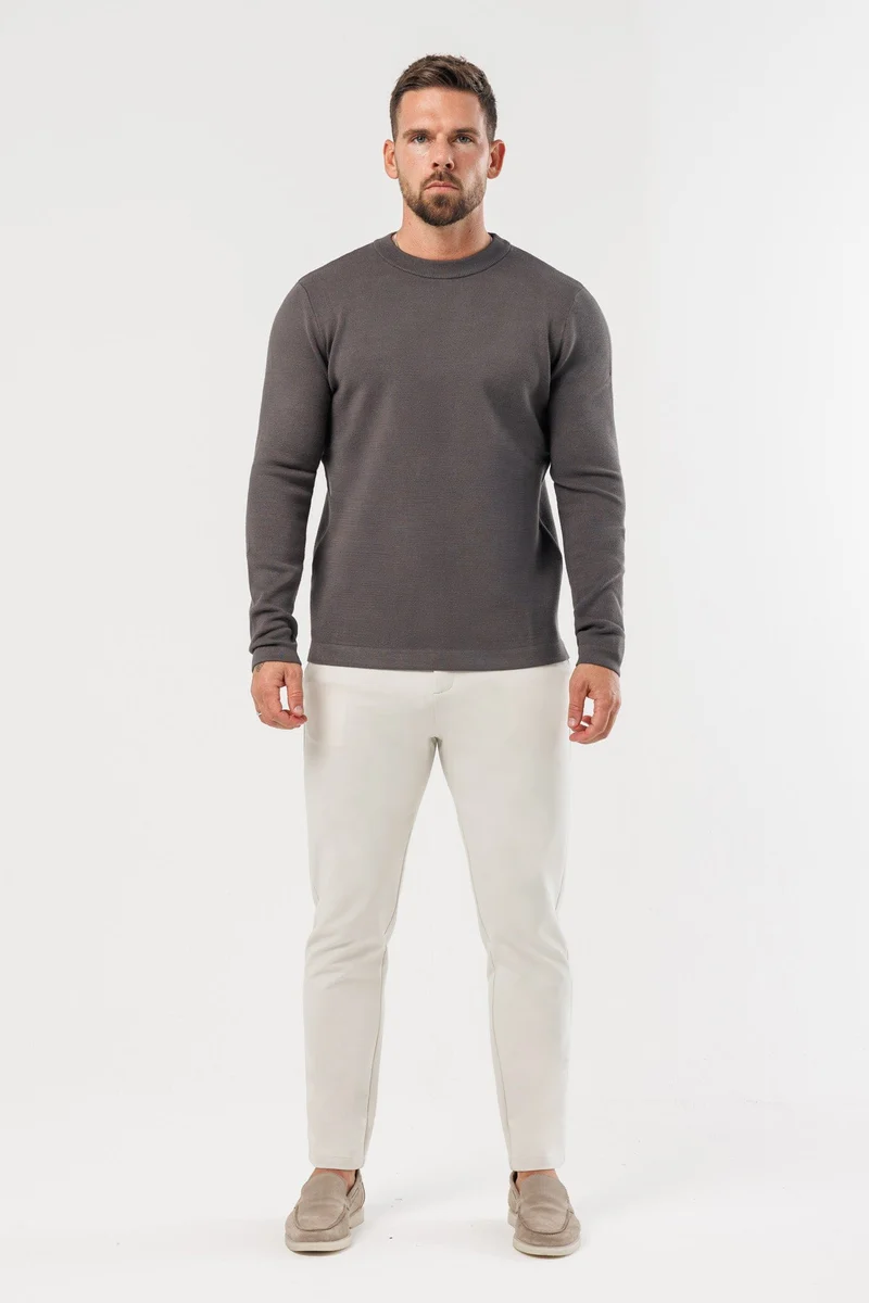 LUXE KNIT SWEATER - DARK GREY