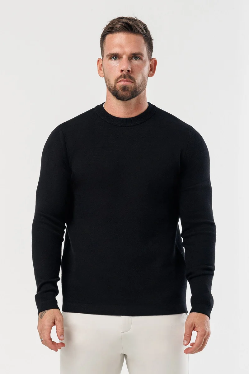 LUXE KNIT SWEATER - BLACK