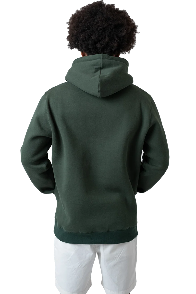 Herren Hoodie mit Edelweiß-Stickerei - dunkelgrün