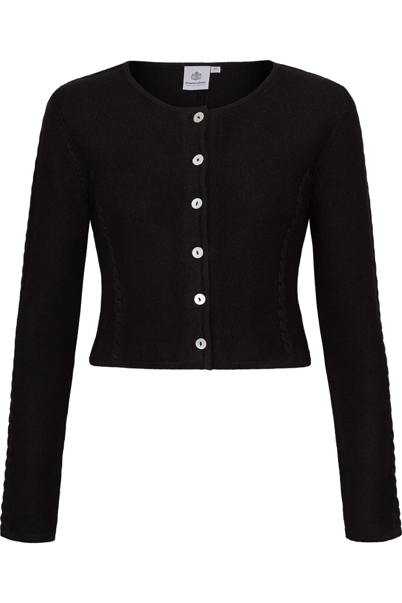 Damen Dirndljacke mit Perlmuttknöpfen - schwarz