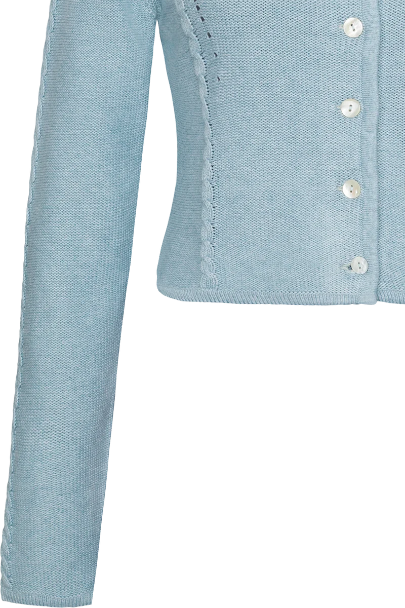 Damen Dirndljacke mit Perlmuttknöpfen - türkis