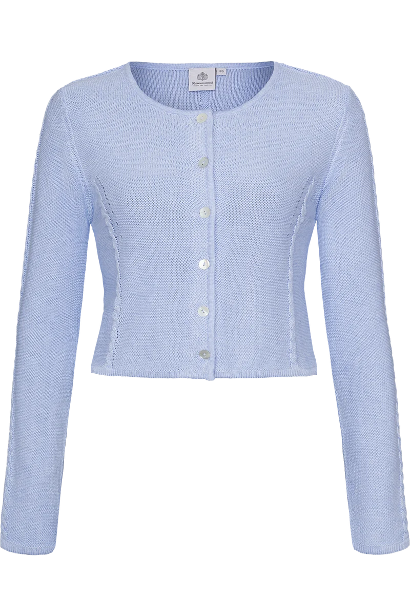 Damen Dirndljacke mit Perlmuttknöpfen - hellblau