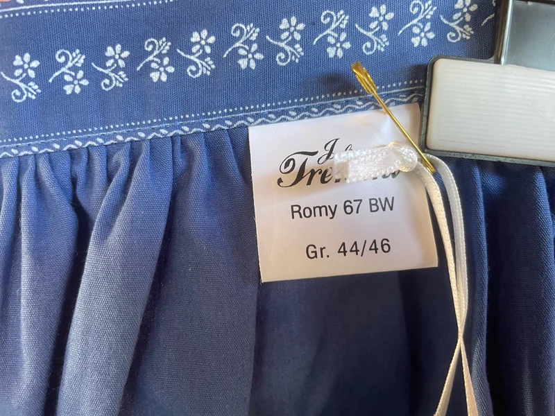 Dirndlschürze, Julia Trentini, Romy 67, 70er, Gr. 3, blau