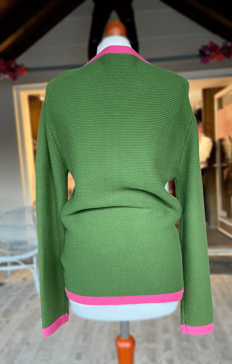 Trachten Jacke, Strickjacke Hammerschmid, grün/pink, Gr. 36/38