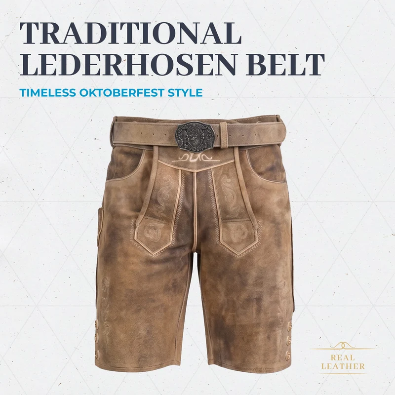 Lederhosen Belt Mushroom Brown