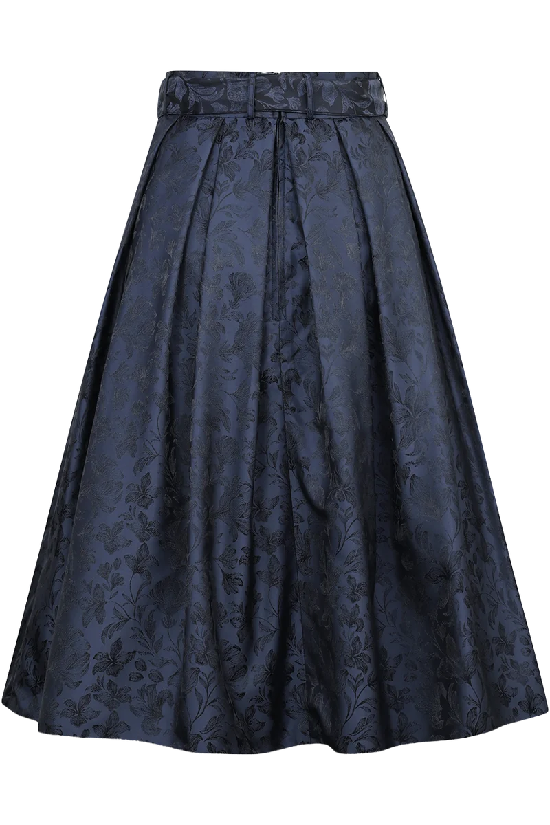 Trachtenrock mit floralem Jacquardmuster - midnight
