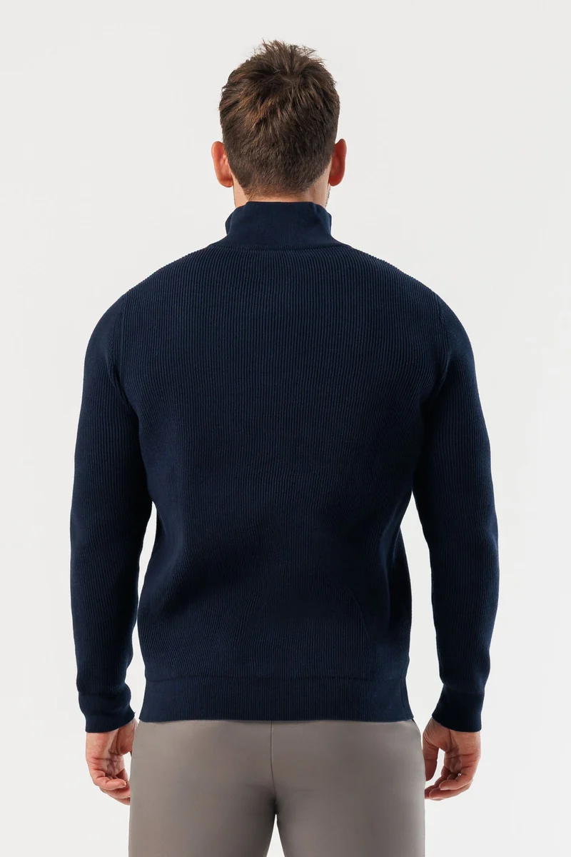 RIDGE KNIT QUARTER ZIP - NAVY