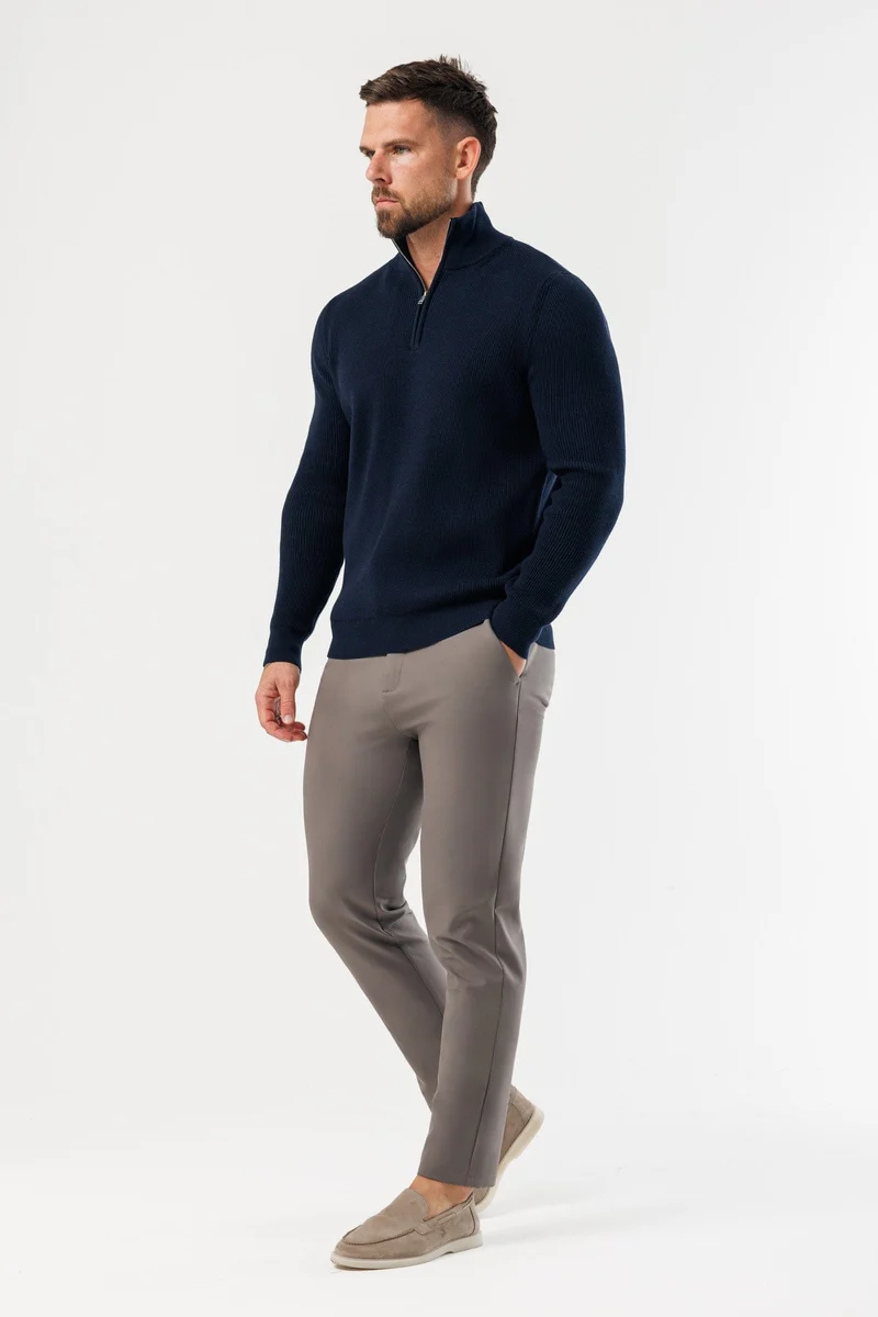 RIDGE KNIT QUARTER ZIP - NAVY