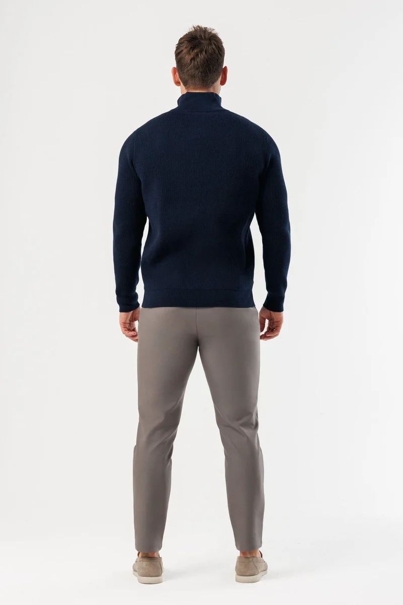 RIDGE KNIT QUARTER ZIP - NAVY