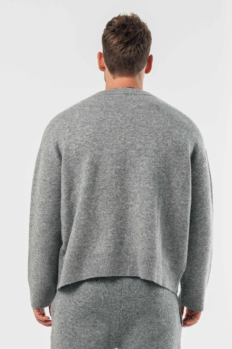 KNIT SWEATER - GREY MARL