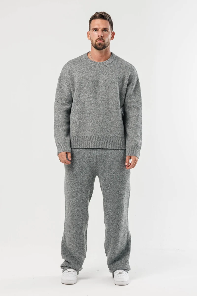 KNIT SWEATER - GREY MARL
