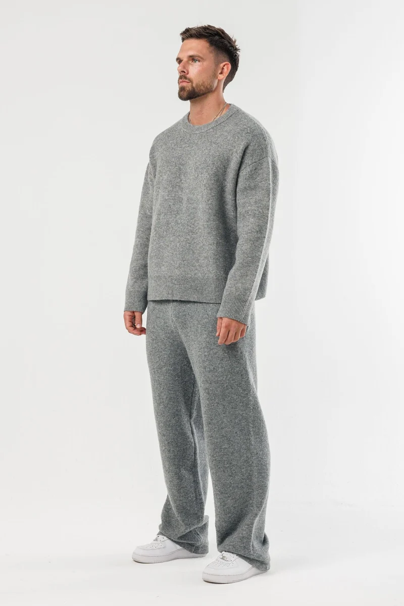 KNIT SWEATER - GREY MARL