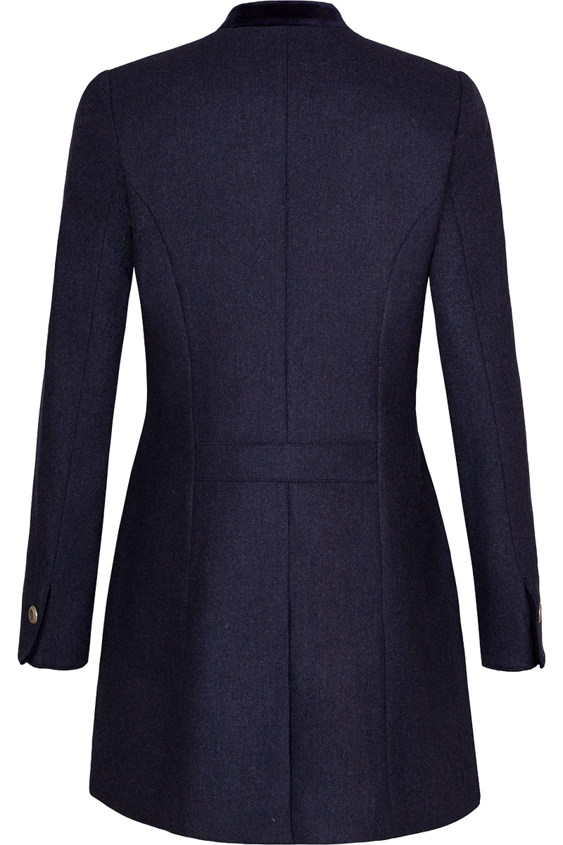 Damen Gehrock aus Loden mit Stehkragen - dunkelblau