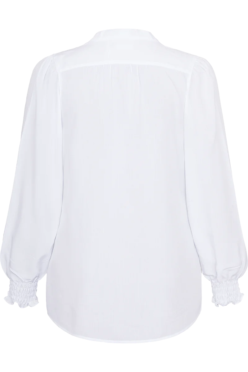 Damen Trachtenbluse mit Bindeband - weiß