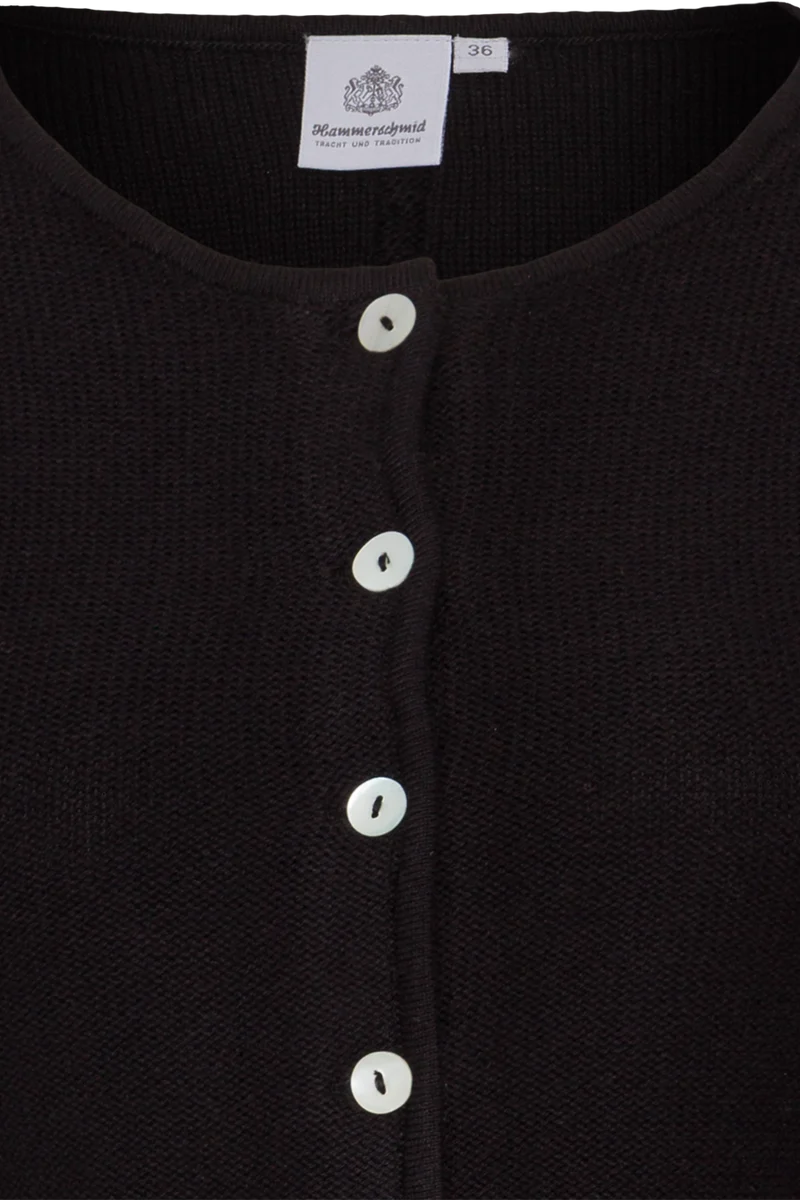 Damen Trachten-Strickjacke kurz - schwarz