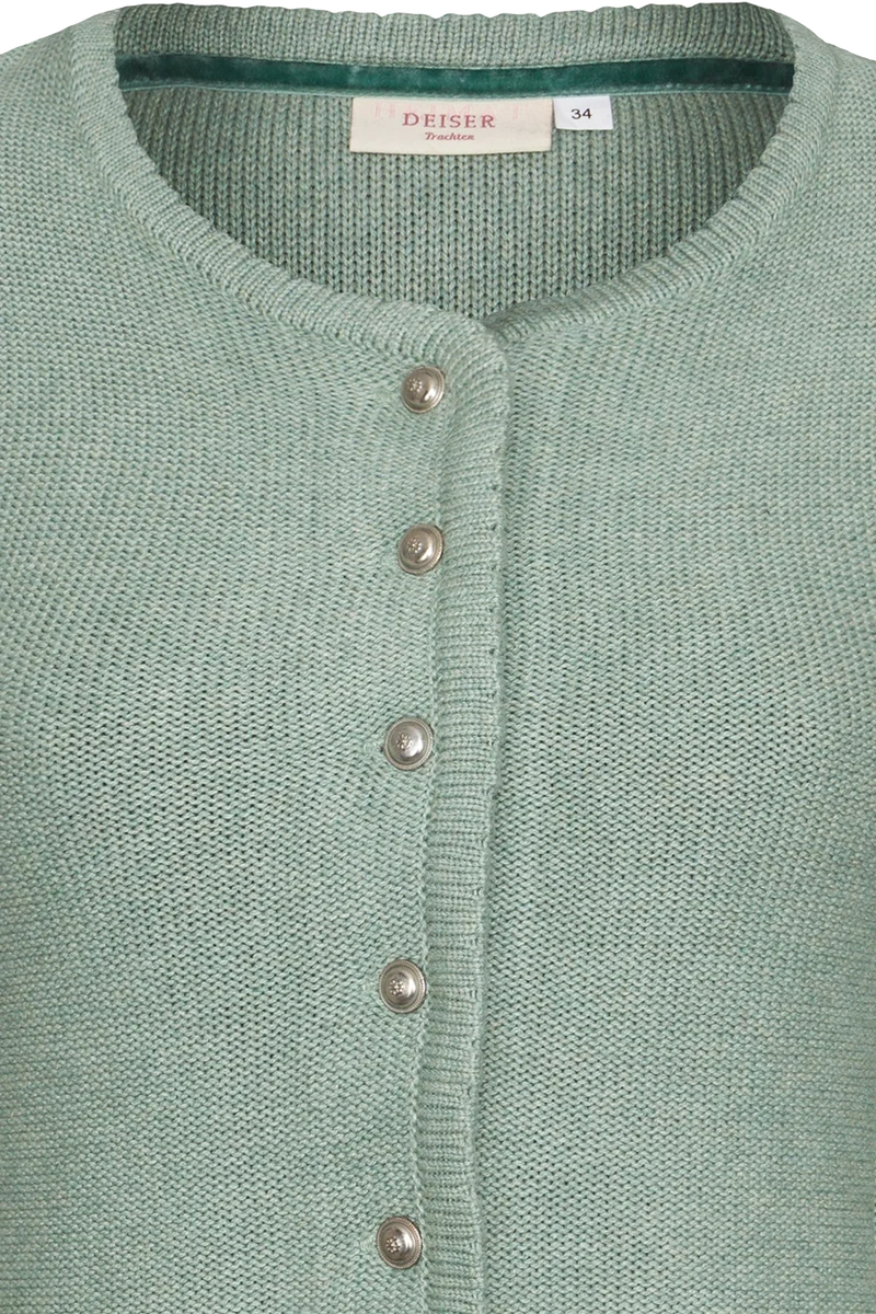 Damen Trachten-Strickjacke Dirndljacke - salbei