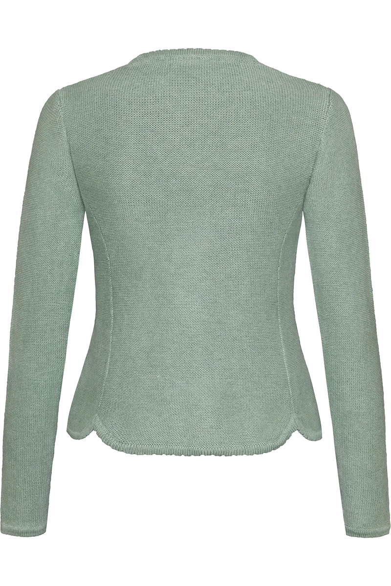 Damen Trachten-Strickjacke Dirndljacke - salbei