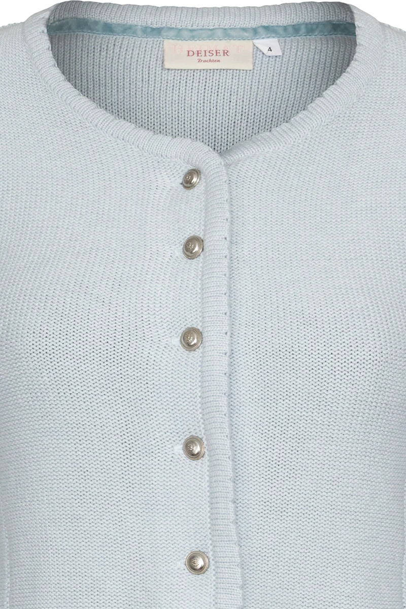 Damen Trachten-Strickjacke Dirndljacke - pastell blau