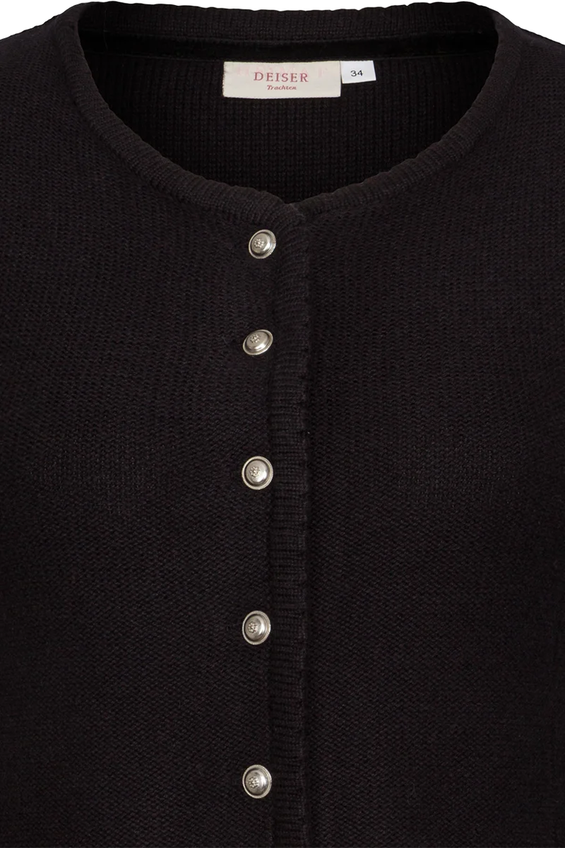 Damen Trachten-Strickjacke Dirndljacke - schwarz