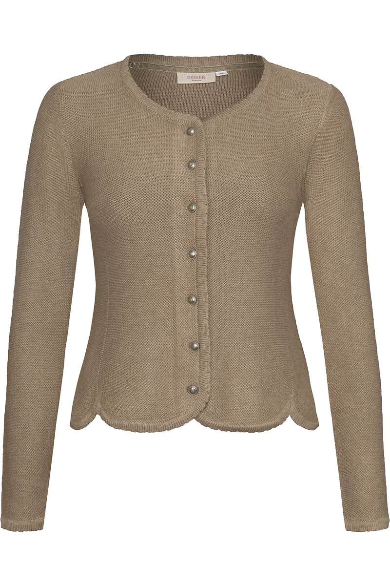 Damen Trachten-Strickjacke Dirndljacke - taupe