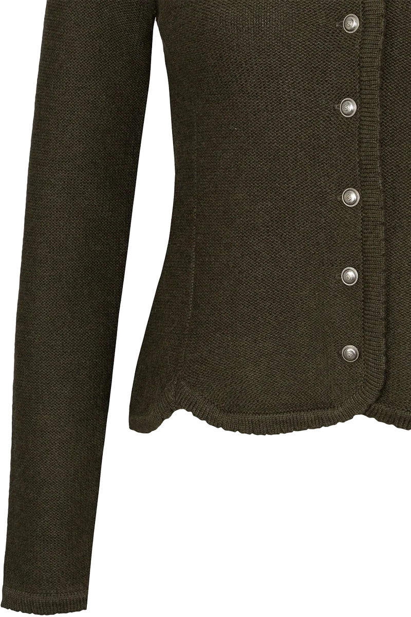 Damen Trachten-Strickjacke Dirndljacke - olive