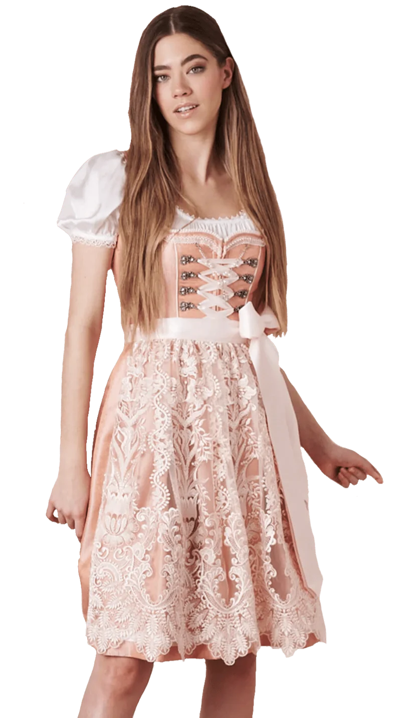 Dirndl Krüger Collection, Midi 70 cm, Mathea apricot, lachs