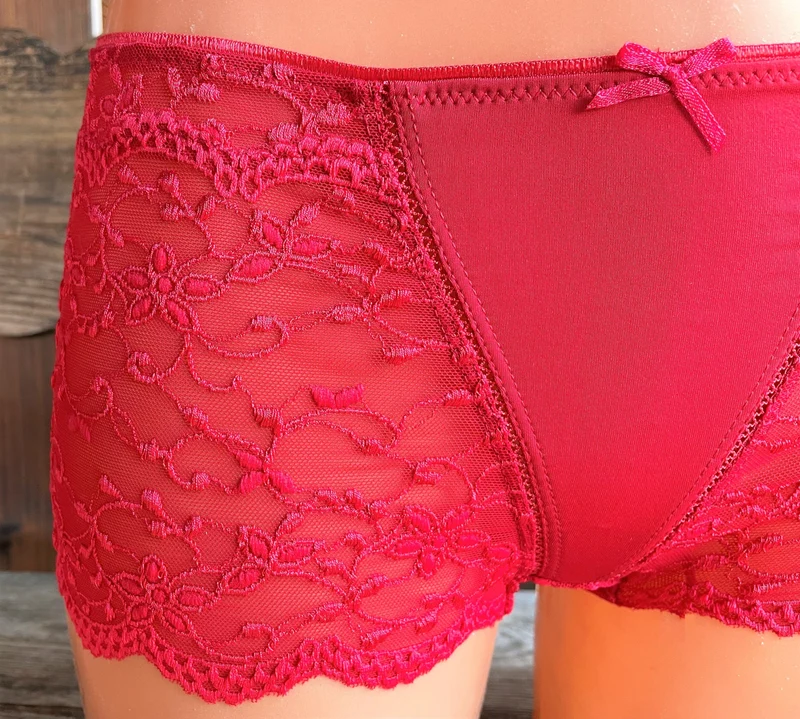 Panty, Boxer, Nina von C., kirsch rot, Spitze