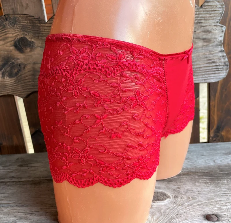 Panty, Boxer, Nina von C., kirsch rot, Spitze