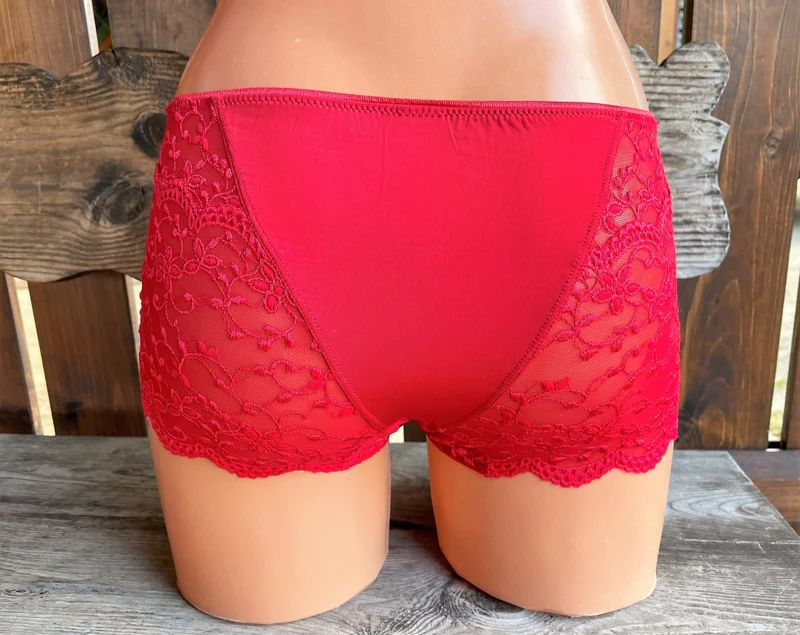 Panty, Boxer, Nina von C., kirsch rot, Spitze