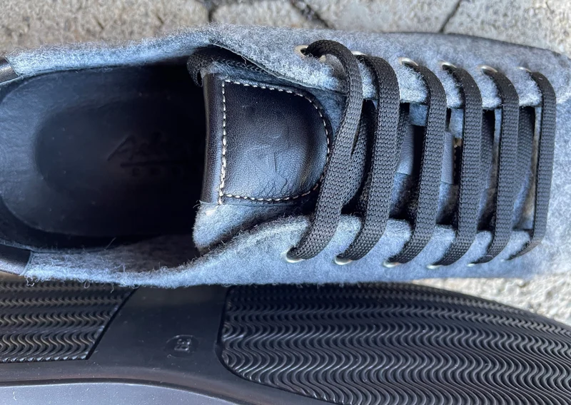Sneakers Schuhe, Andrea Conti, Filz, Leder, grau