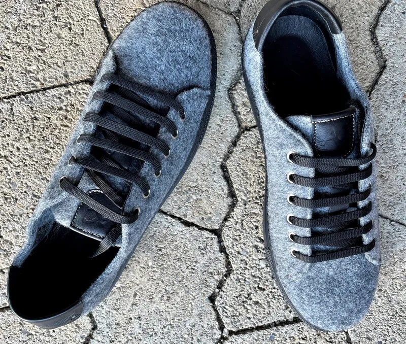 Sneakers Schuhe, Andrea Conti, Filz, Leder, grau