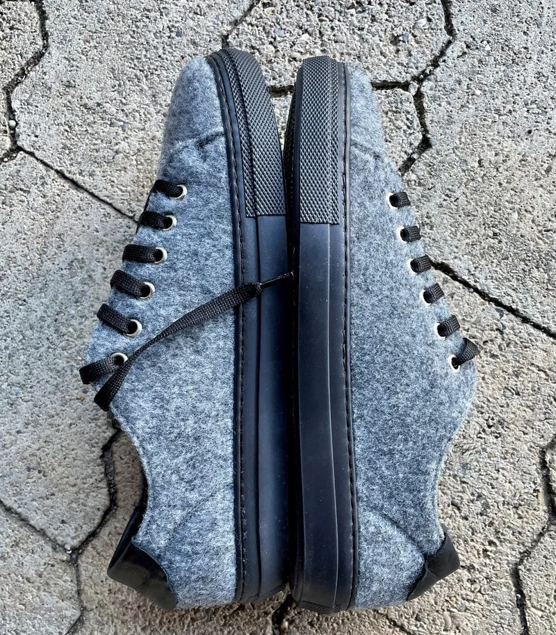 Sneakers Schuhe, Andrea Conti, Filz, Leder, grau