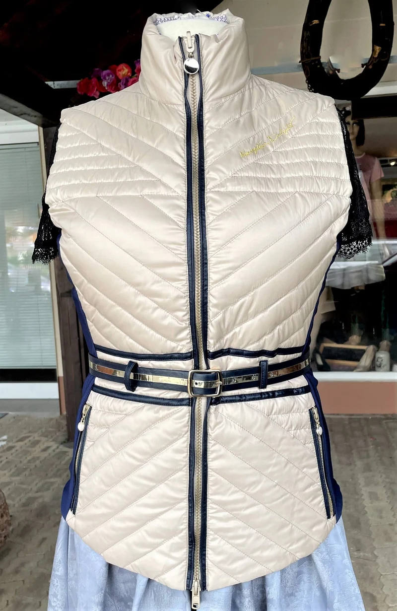 Wende Weste, Stepp Jacke, Sportalm, beige, blau, 2. Wahl!, Gr. 36