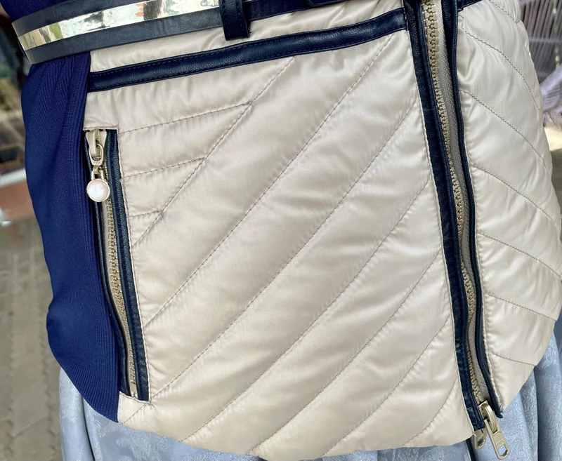 Wende Weste, Stepp Jacke, Sportalm, beige, blau, 2. Wahl!, Gr. 36