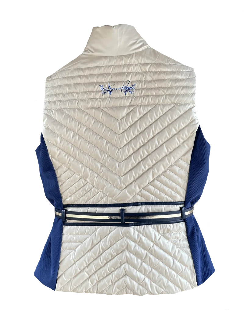 Wende Weste, Stepp Jacke, Sportalm, beige, blau, 2. Wahl!, Gr. 36