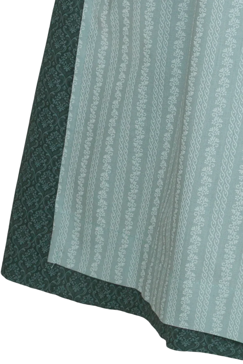 Langes Dirndl aus Baumwolle mit Ornamentmuster - salbei mint