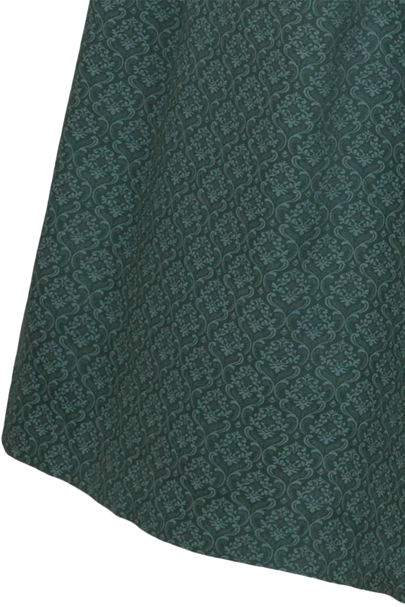 Langes Dirndl aus Baumwolle mit Ornamentmuster - salbei mint