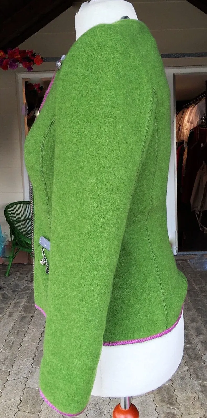 Trachten Jacke, Giesswein, grün, Walkjacke