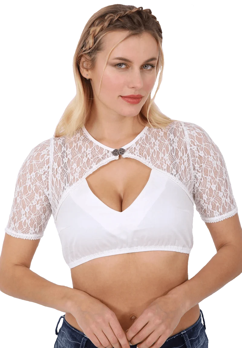 Dirndlbluse Krüger Collections, Hanna, ecru, kurzarm