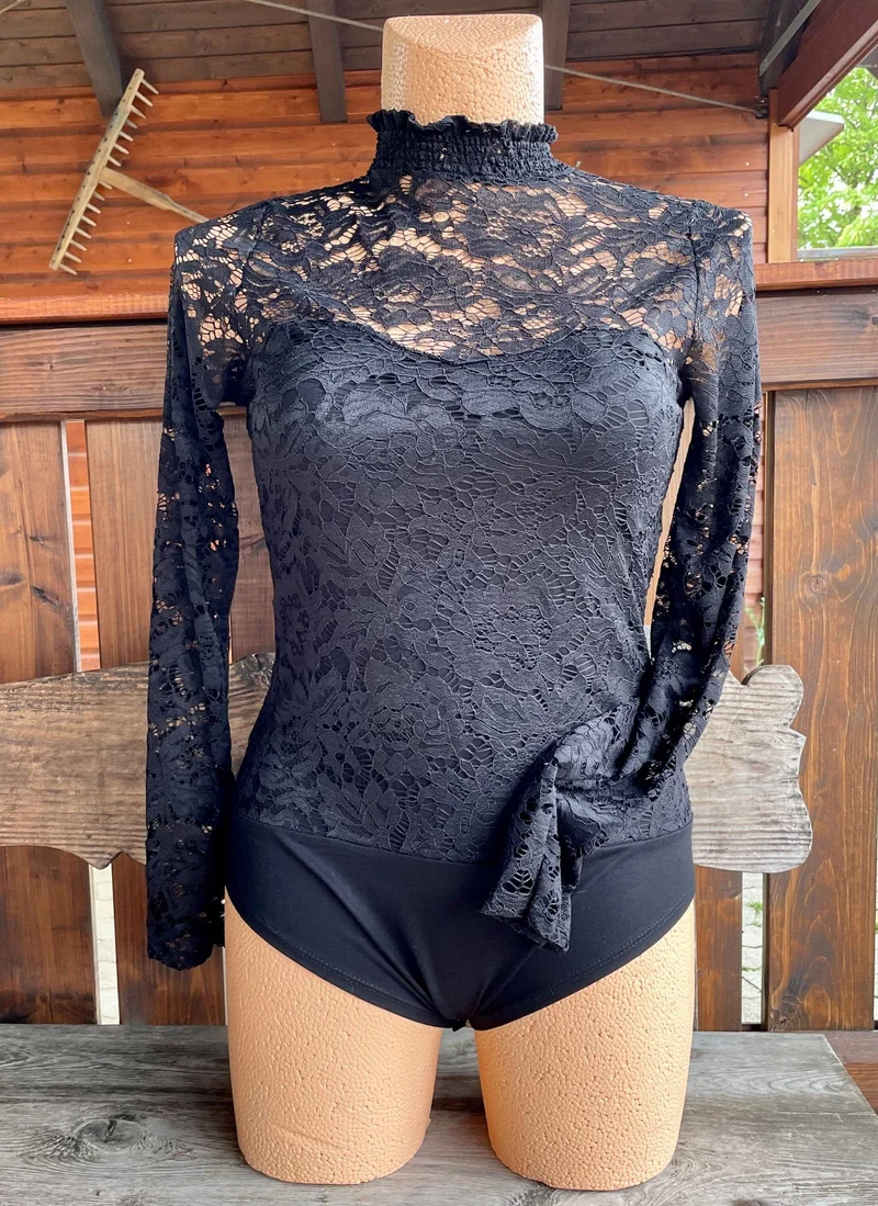 Trachtenbluse, Blusenbody, HangOwear, Filiz schwarz