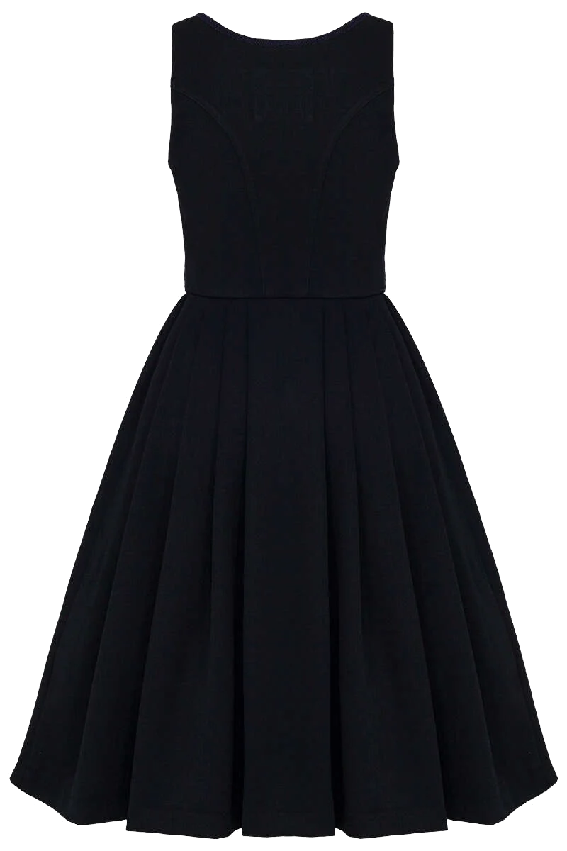 Midi-Dirndl ohne Schürze unifarben - marine