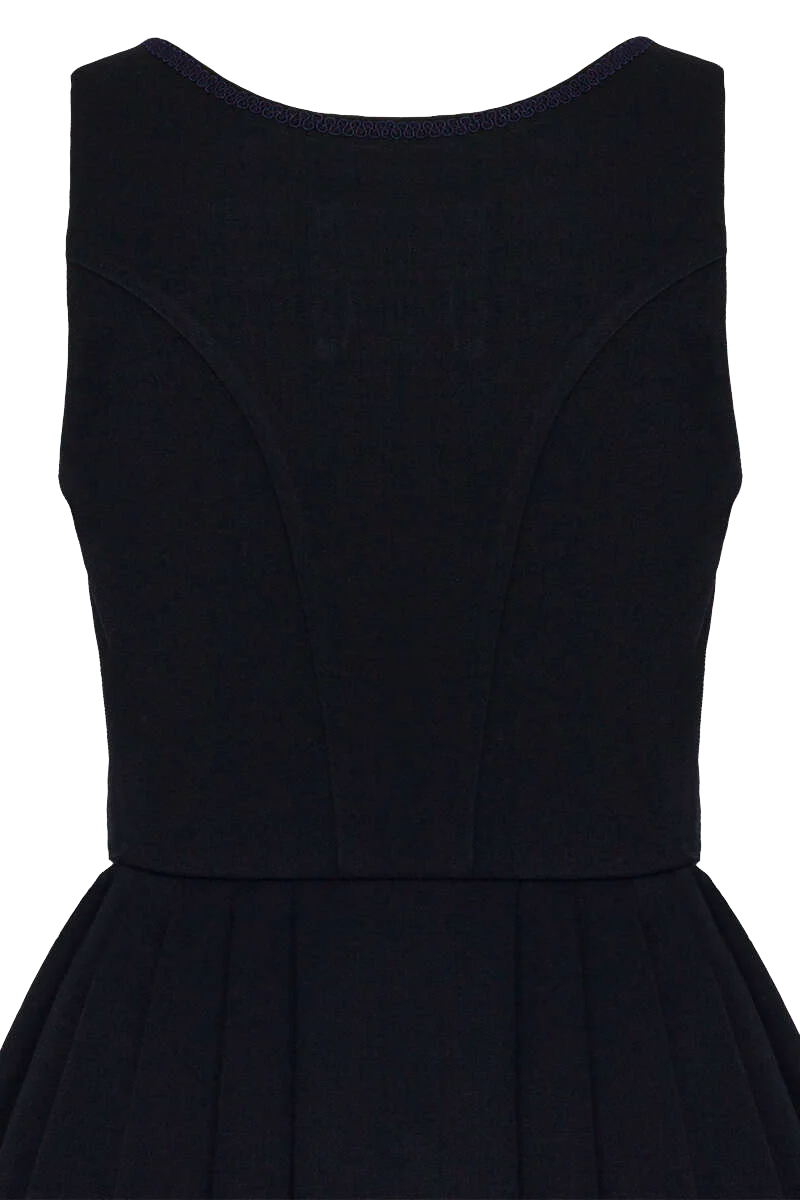 Midi-Dirndl ohne Schürze unifarben - marine
