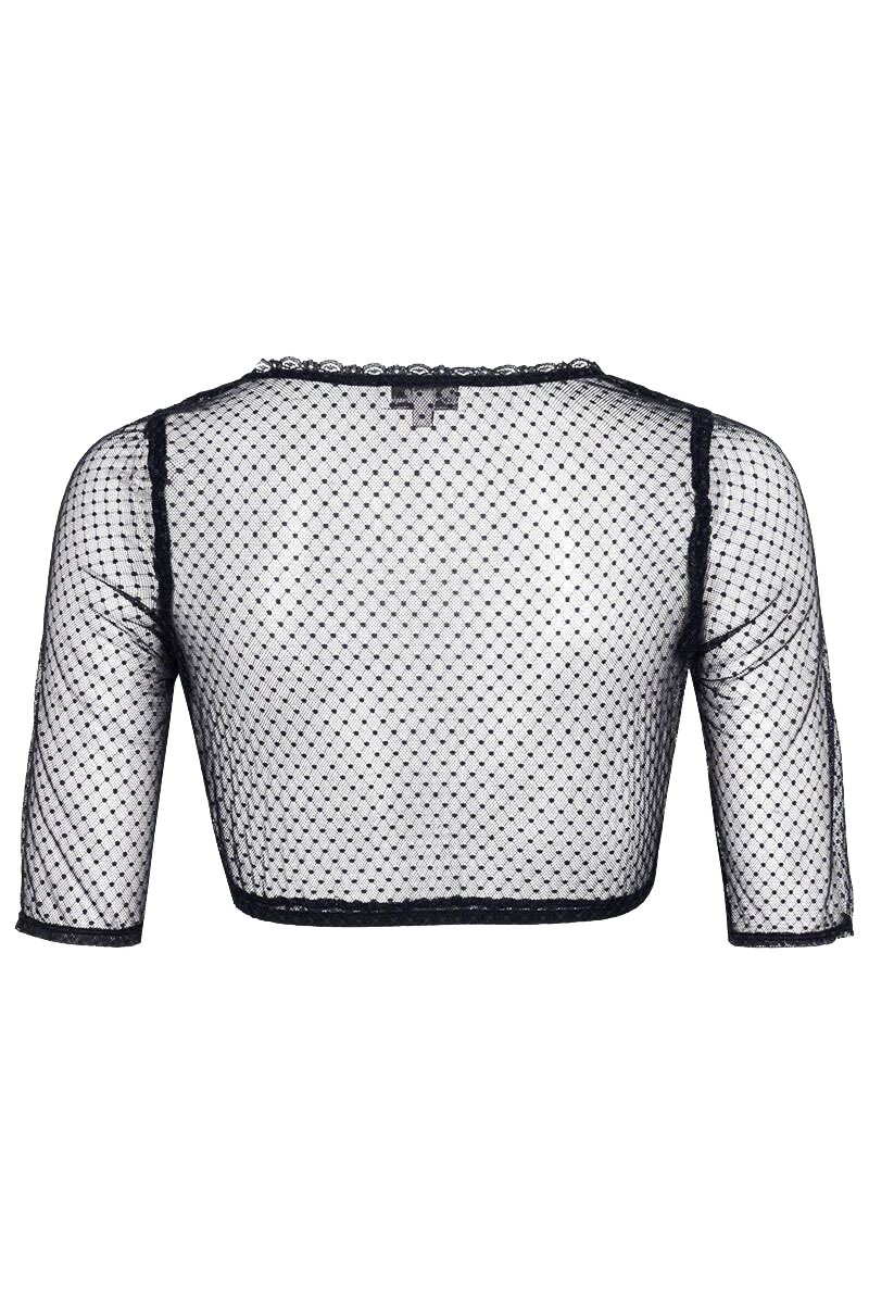 Dirndlbluse transparent mit halblangen Ärmeln - marine