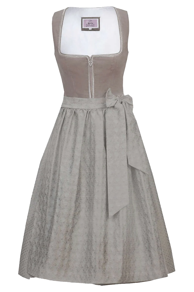 Midi-Dirndl mit Cordmieder - khaki
