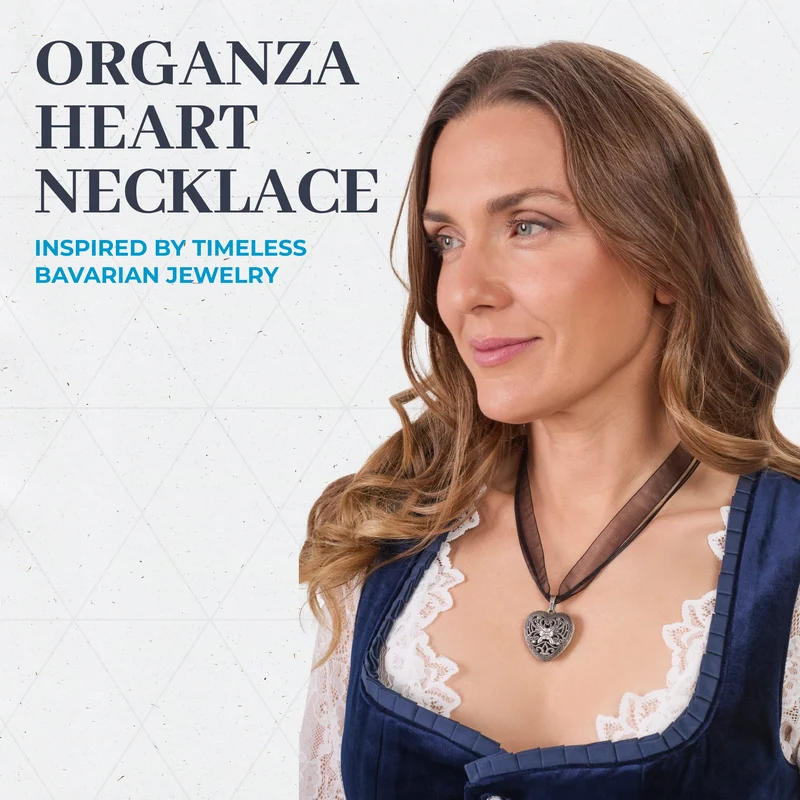 Organza Heart Necklace Black