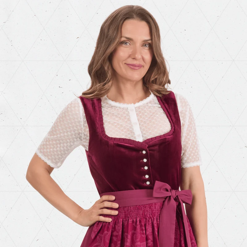 Dirndl Blouse Short Sleeve White Lace