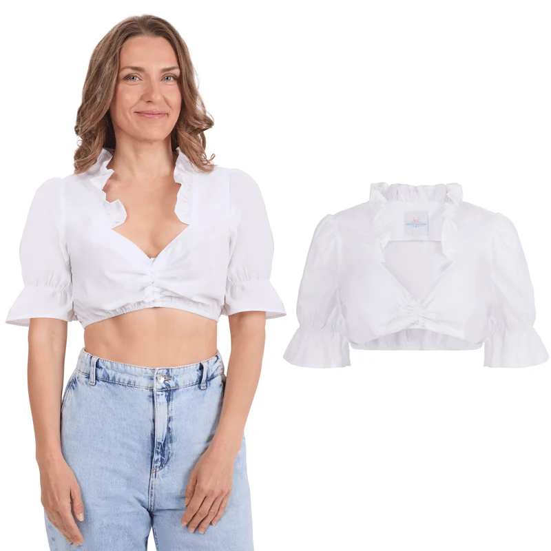 Traditional Dirndl Blouse White Cotton
