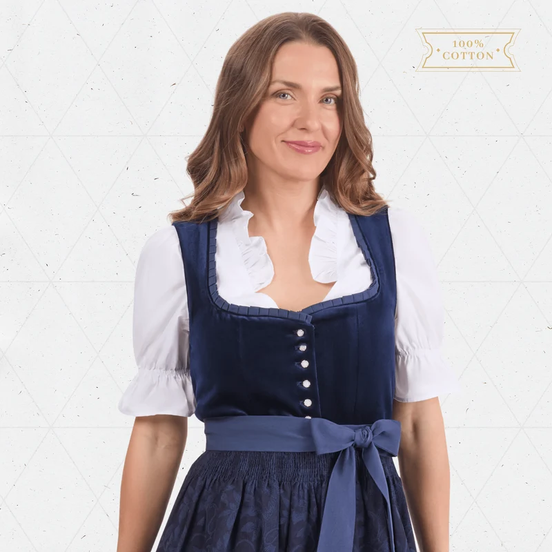 Traditional Dirndl Blouse White Cotton